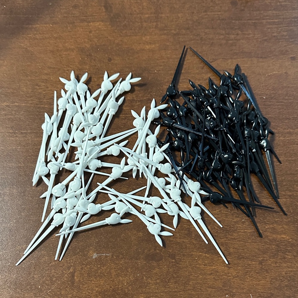 Playboy Vintage Late 60s/Early 70sBlack and White Decorative Picks